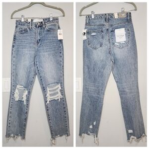 NWT‎ Buckle Bridge By Gly Highrise Mom Distressed Jeans Size 24